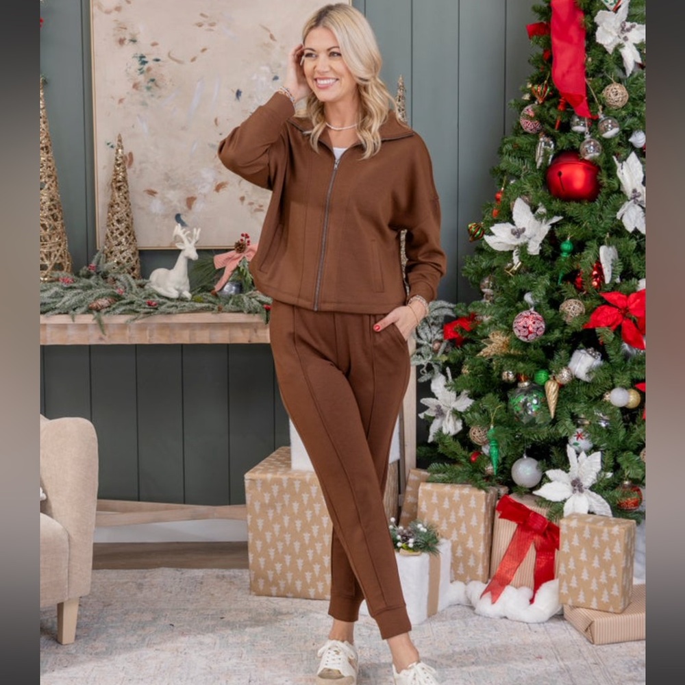 Zenana Scuba Jacket and Jogger Set